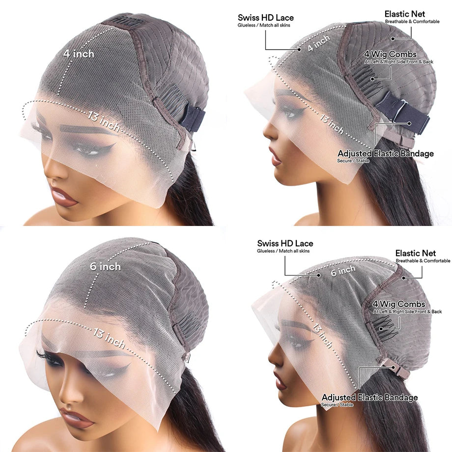 13x4 13x6 Water Wave Curly Human Hair Wig 30 Inch Lace Front Wig Human Hair Deep Wave Frontal Wig Hd Lace Wigs For Black Women
