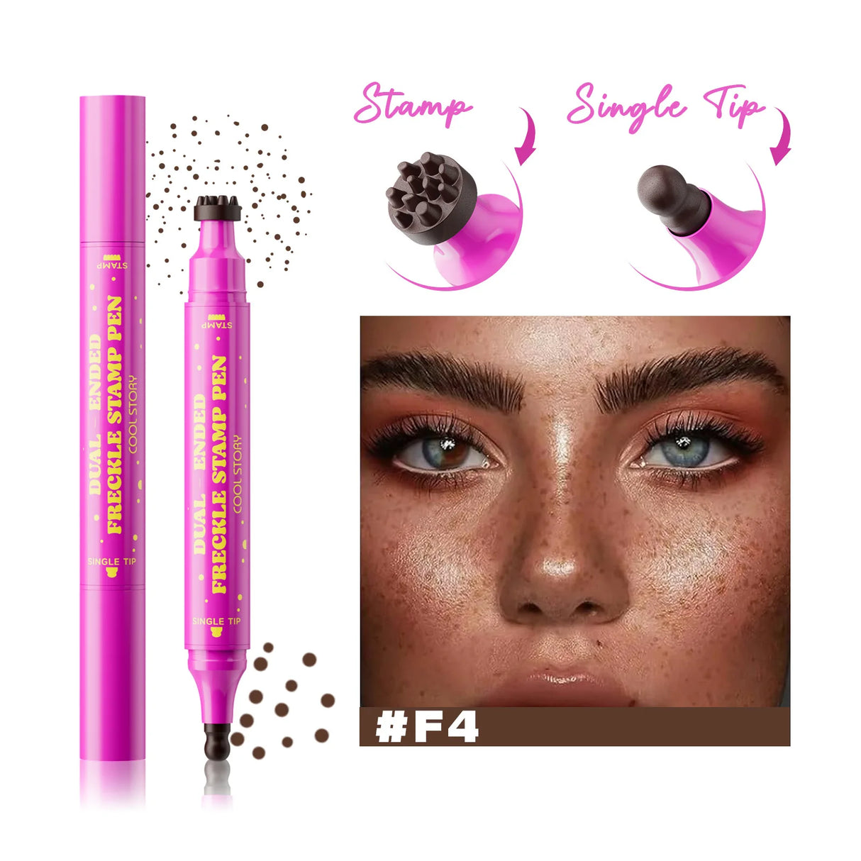 Double Eyeliner Freckles Pen All-in-One Natural Waterproof Lasting Seal Spot Pen Natural Simulation