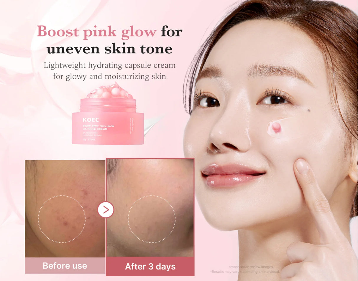 Face Moisturizer Lightweight Moisturizing Cream 5% Niacinamide for Uneven Skin Tone, Glow hydration Collagen Capsule Cream