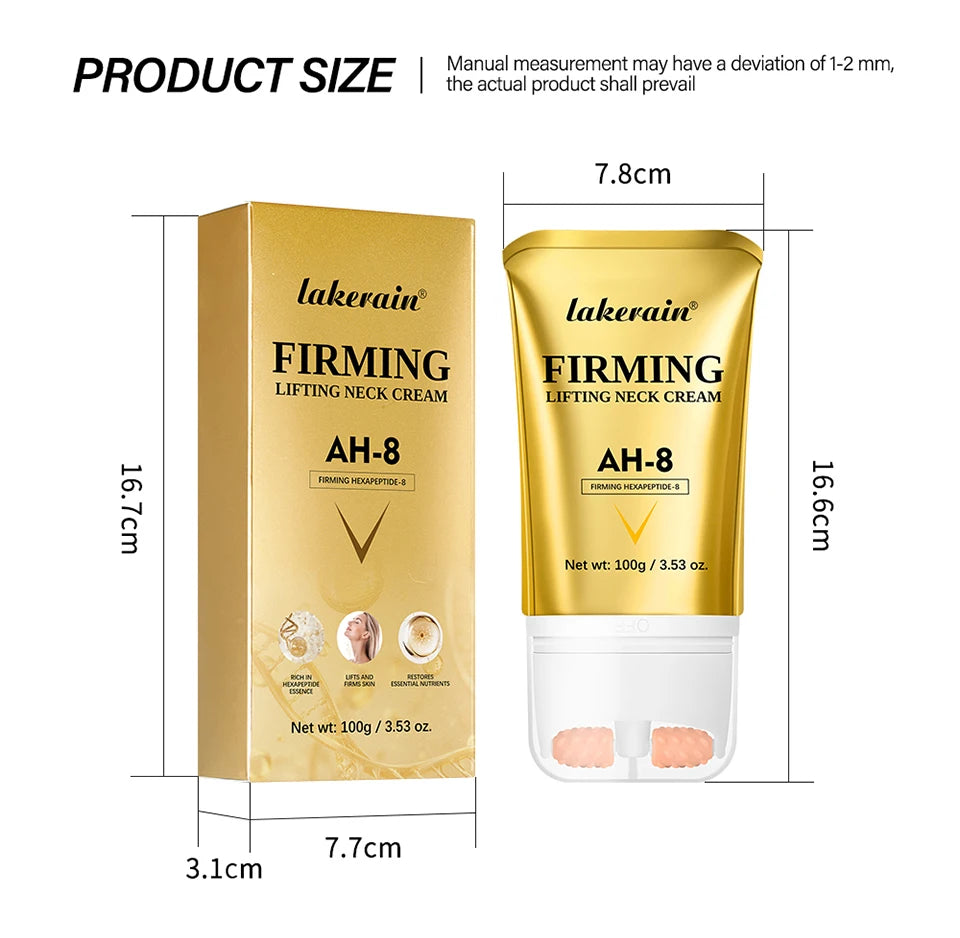 Lakerain Firming Lifting Neck Cream Deep Nourishment Lightweight Formula Remove Double Chin Rejuvenation Firms Loose Skin Cream