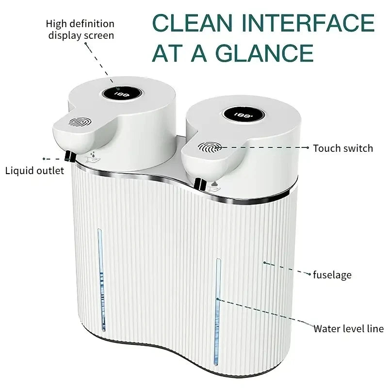 Double-Head Touchless Foam/Gel Infrared Induction Electric Automatic Senor Soap Dispenser Wall-Mounted Hand Washing Pump Machine