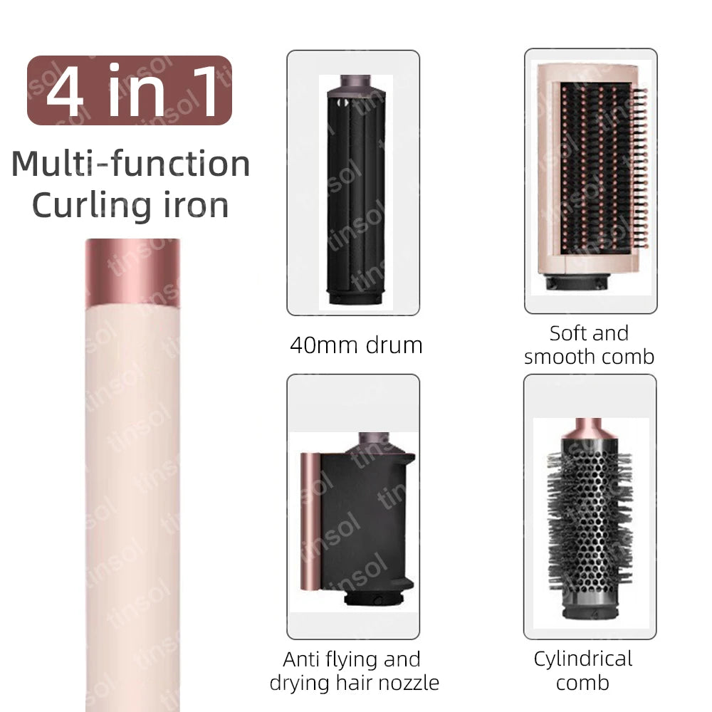 TINSOL 7 in 1 Multi-Function Hair Dryer & Styling Tool Automatic Curling Set 1300W Straightener Professional Salon Hair Dryer