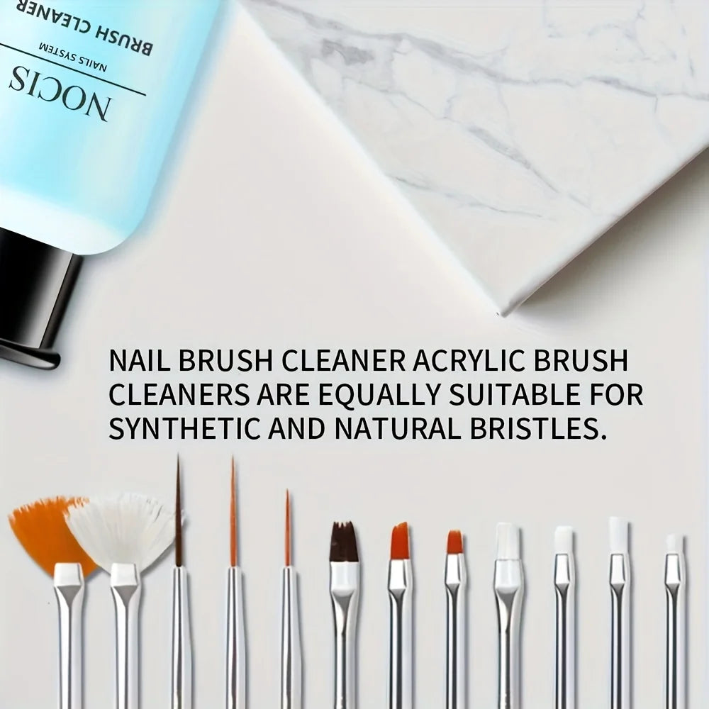 NOCIS 75ml Acrylic Nail Brush Cleaner Acrylic Brush Cleaner Liquid, Nail Gel Brush Cleaner Nail Artist Acrylic Brush Cleaner