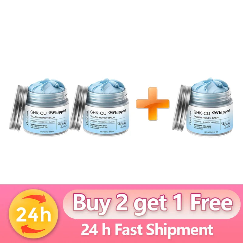Copper Peptides PDRN GHK-Cu Beef Tallow for Skin Blue Balm Manuka Honey Face and Body Moisturizer Mature Dry & Sensitive Skin