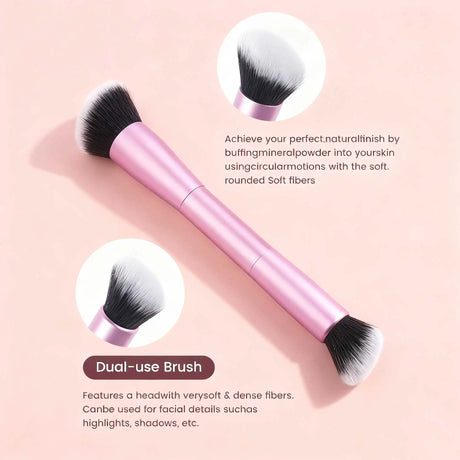 20pcs/set Pro Makeup Brushes Double Ended Foundation Concealers Blush Eye Shadows Brush for Liquid Cream Powder Blending