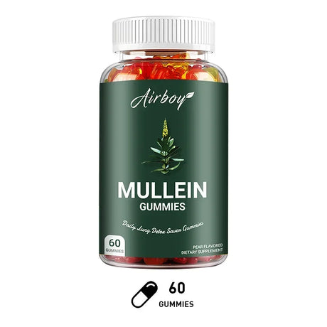 Mullein Gummies - Supports Clear Lungs & Respiratory Health, Natural Detoxification, Enhanced Immune Function