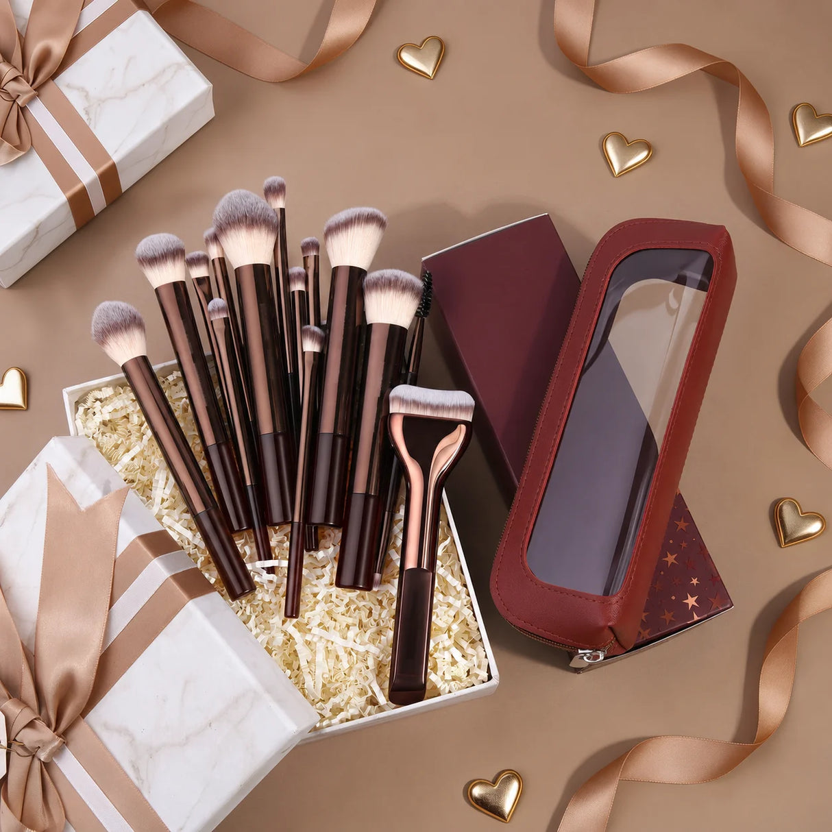 14 PCS Makeup Brushes Professional Make Up Brushes Premium Synthetic Powder Concealers Brushes Travel Makeup Brush Set
