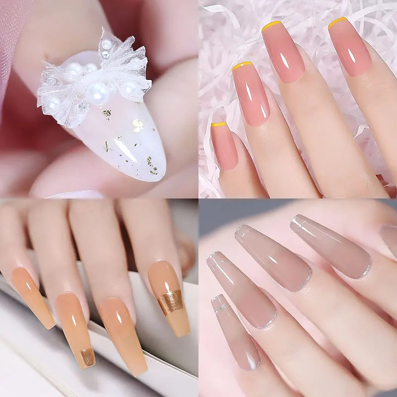Clou Beaute Translucent Jelly Nude Pink Nail Gel Polish 15ml Vernis Semi Permanent Gel Colorful Varnish Nail Art Manicure Gel