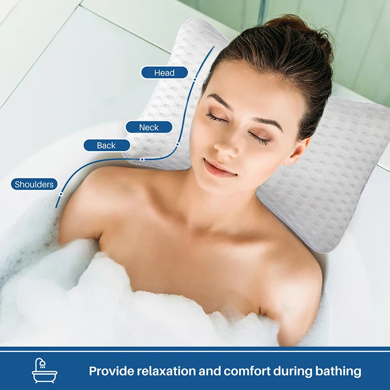 Bone Shaped Quick Drying Bathtub Pillow, Bathroom Shower Headrest, Machine Washable Bathtub Pad, SPA Shower Bathtub Pillow