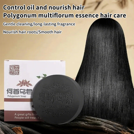 Hair Shampoo Soap Polygonum Multiflorum Black Soap Hair Care Nourishing Anti Dandruff Essential Oil Soap Moisturizing
