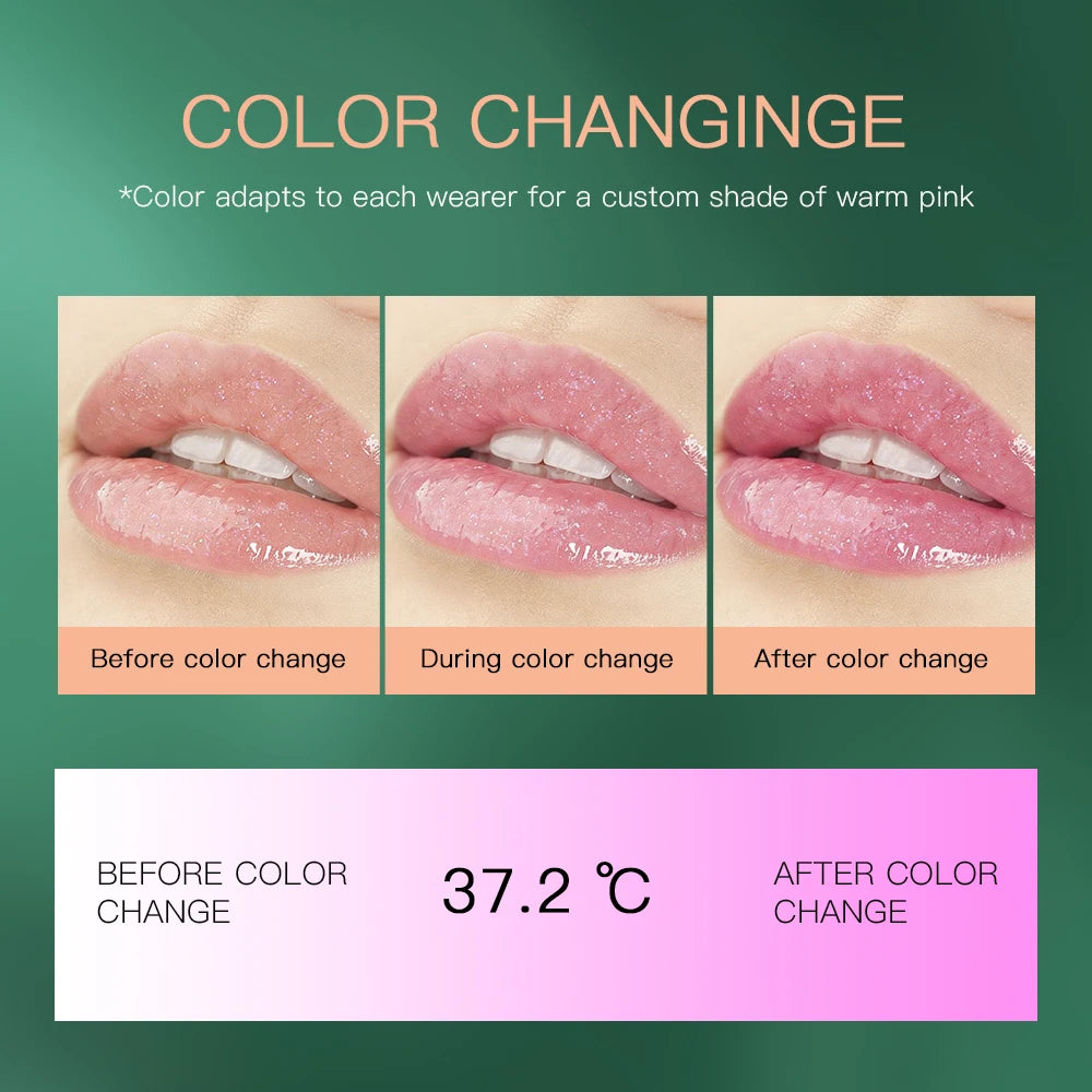 PH Adaptive Color Lip Oil Instant Glass Shine Plumping Finish Iridescent Shine Lip Oil Long-lasting Hydration Smooth Lip Care