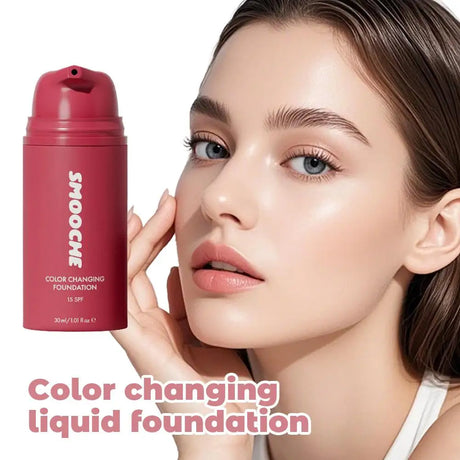 SMOOCHE SPF15 Color Changing Foundation Concealer Oil Control Skin Tone Matching Lightweight Coverage Concealing Liquid Makeup