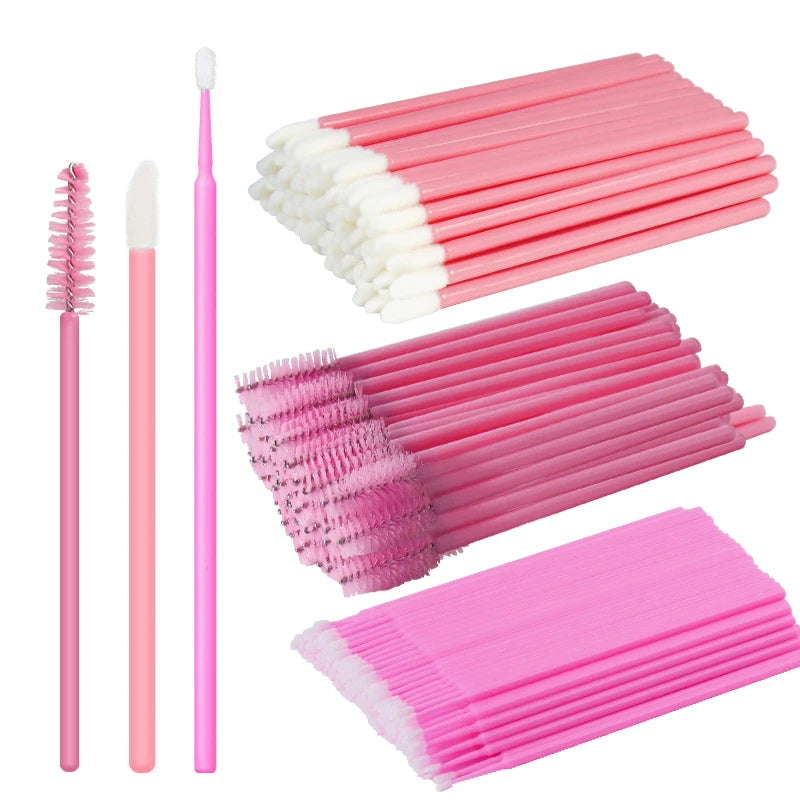 ANNAFRIS 50Pcs Disposable Eyelash Brush Soft Head Crystal Eyebrow Brush Lash Extension Brush Mascara Wand Makeup Tool