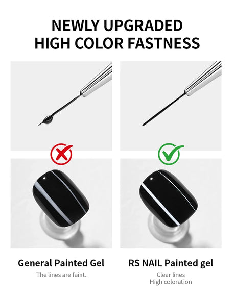 RS NAIL 5g Painting Gel Nail Polish Black White Nail Painting Art Gel Line Flower Drawing Gel Semi-solid UV LED Soak Off Varnish