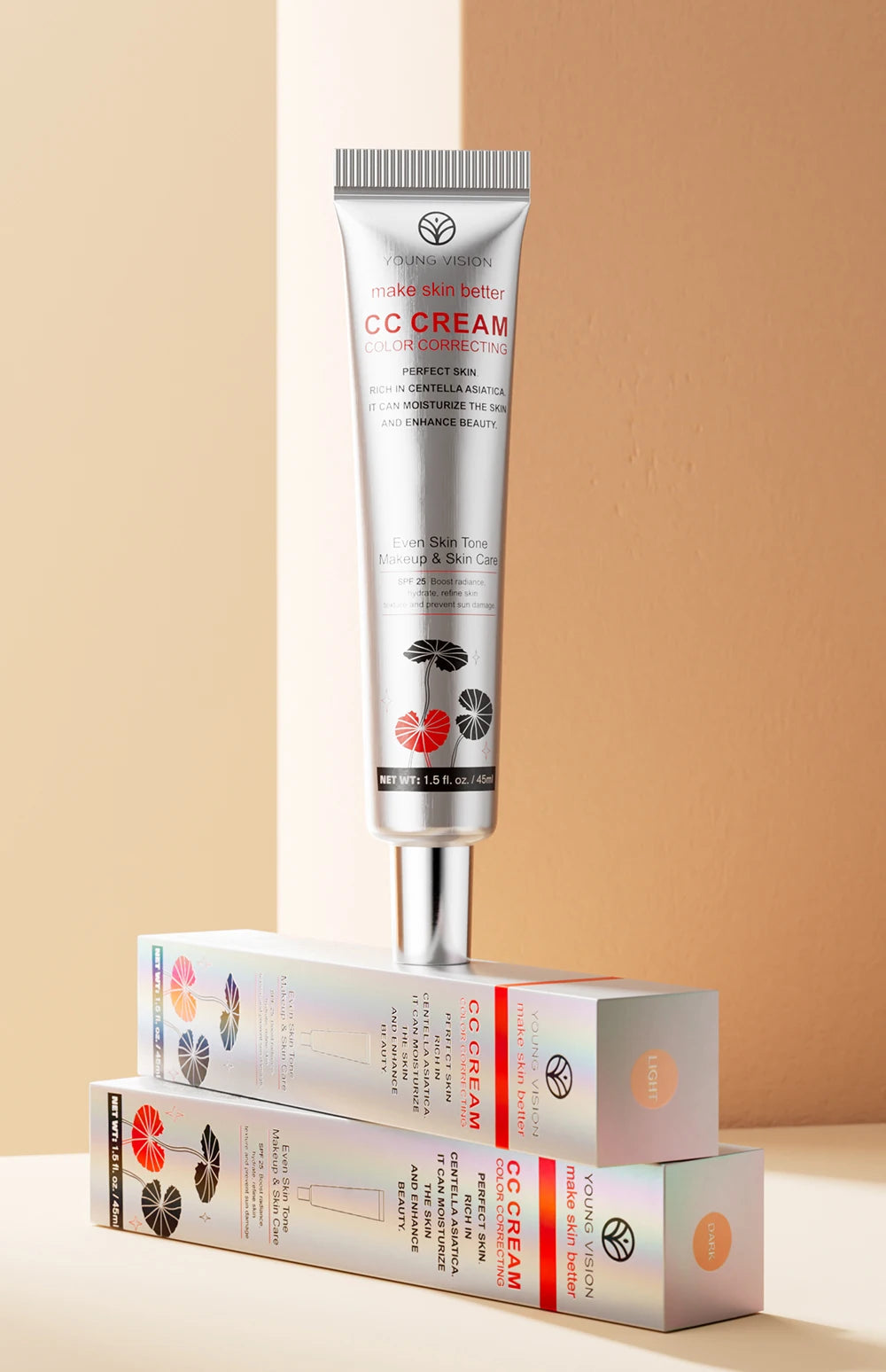 1PC/2PCS 45ml Brightening CC Cream Centella Asiatica Repairing BB Cream Natural Concealing Whitening Foundation Liquid Cosmetics