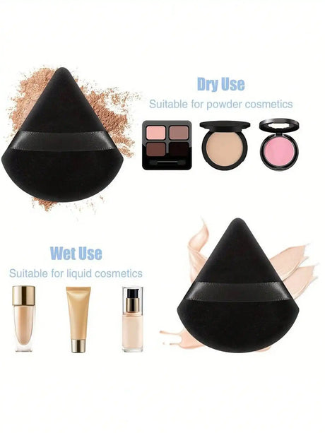 50/40/30/20/10/5 Triangular Velvet Puffs, Reusable Puffs, Face and Eye Makeup Puffs, Foundation Make-up Powder Makeup Tools