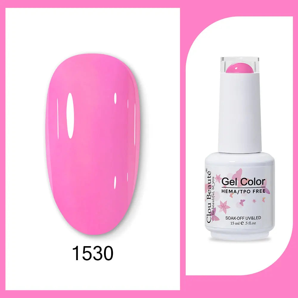 Clou Beaute Gel Color Hema TPO Free 15ml Gel Nail Varnish Soak Off UV Gel Polish Nail Art Manicure Lacquer Nail Art Jelly Gel