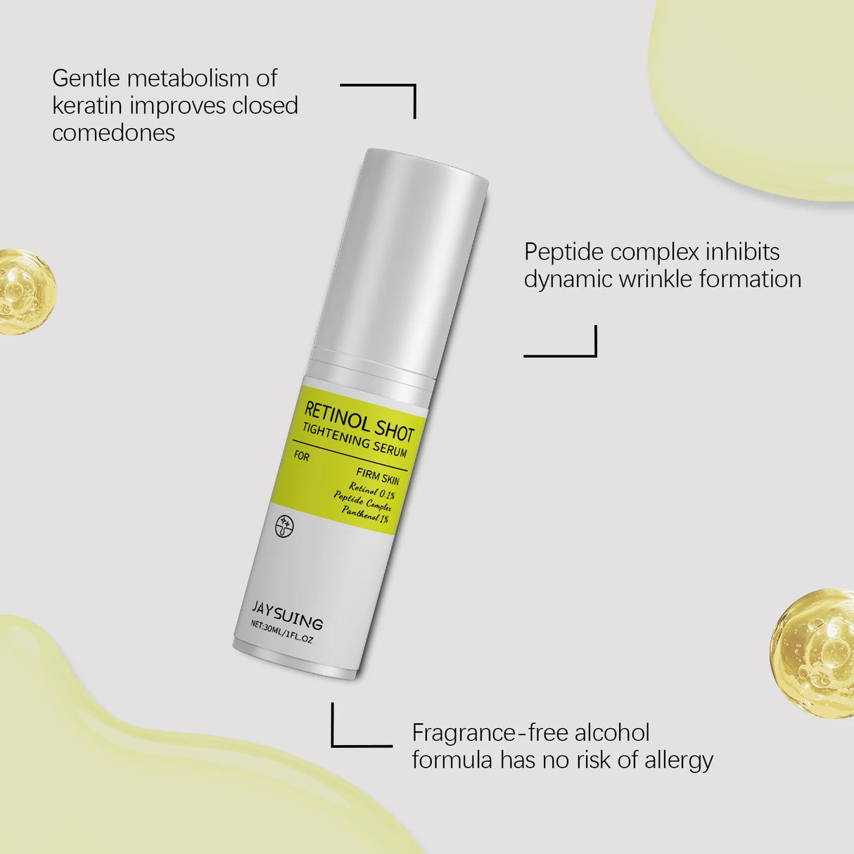 Retinol Firming Serum Anti-Wrinkle Shrink Pores Reduce Redness Sensitivity Brighten Skin Relieve Dryness Nourishing Face Essence