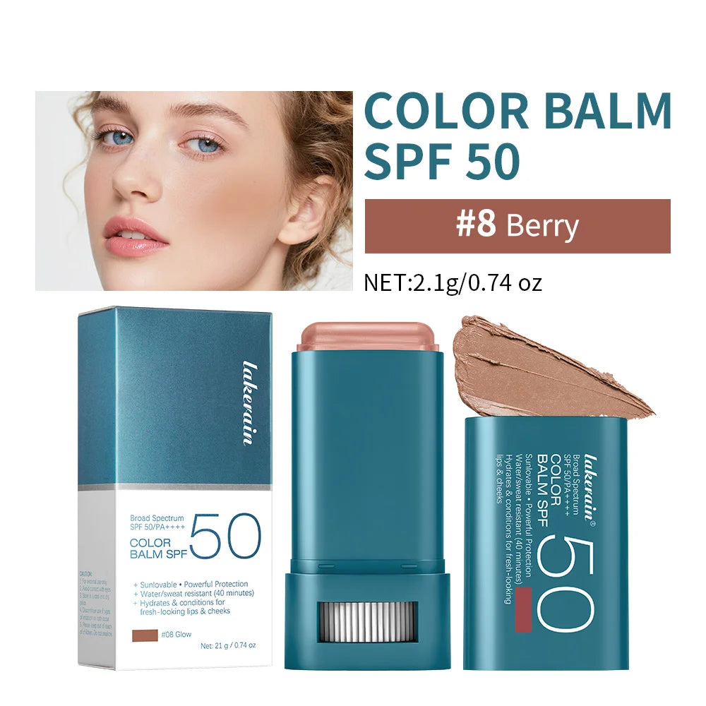 Lip & Cheek Color Balm SPF 50 Mineral Broad Spectrum Sun Protection Water Sweat Resistant Hydrating Long Lasting Buildable Blush