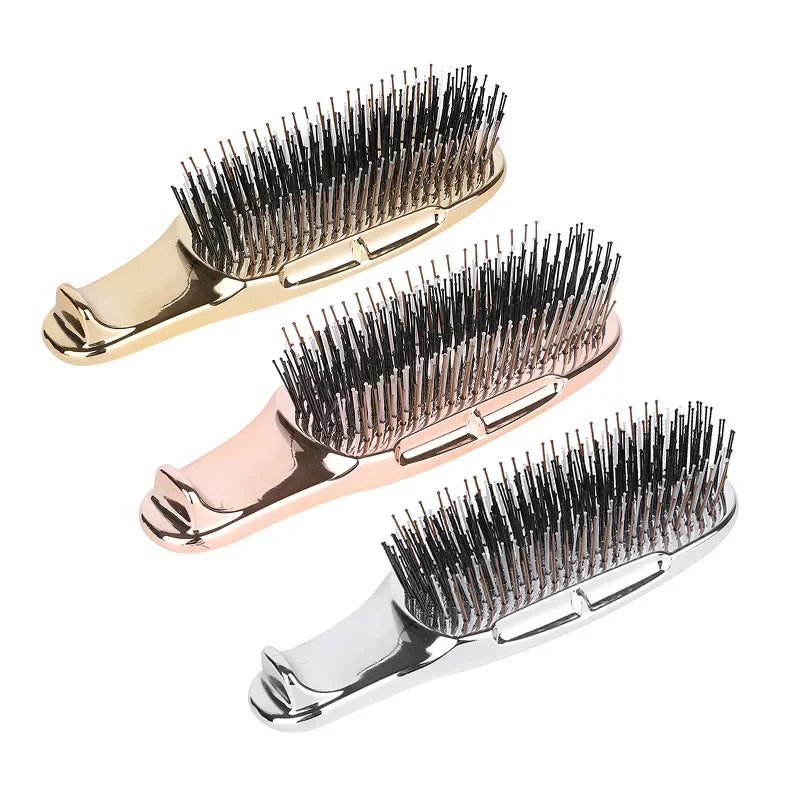 Japanese Premium Head Massager Scalp Brush Hair Massager Shampoo Brush Wet Plastic Detangling Brush Hair Cleaning Comb Rose Gold