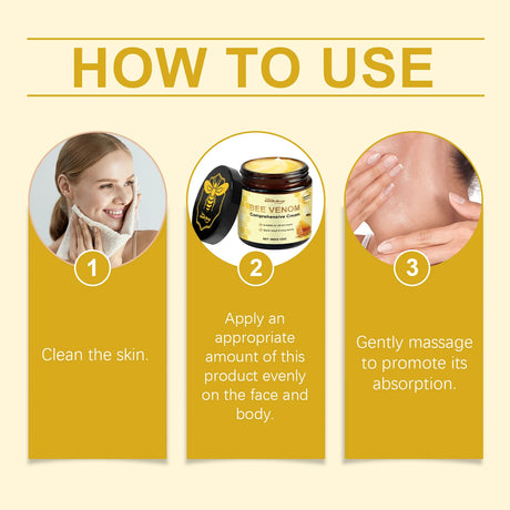 Bee Venom Skin Moisturizer Nourish Dryness Skin Anti Cellulite Firming Brightening Smoothing Body & Face Care Creams Non-Greasy