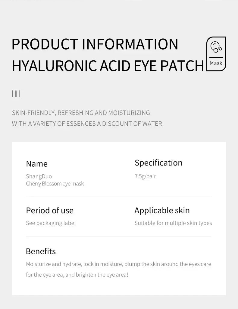 Collagen Eye Mask Essence Sakura Wrinkle Removing Eye Care Patches Fade Fine Line Anti Dark Circles Bag Anti-Puffiness Eye Care