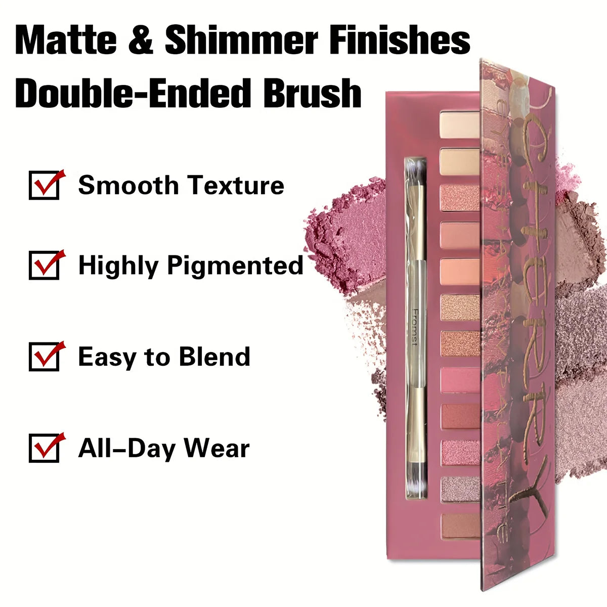 12 Color Matte Eyeshadow Plate Eye Makeup Waterproof Durable Sequins Metal Earth Color Natural Eye Shadow Makeup