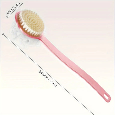 1/2pcs Long Handle Soft Bristle Bath Brush - 2-in-1 Body Back Scrubber & Dead Skin Remover,Deep Clean Skin Exfoliate Keratin