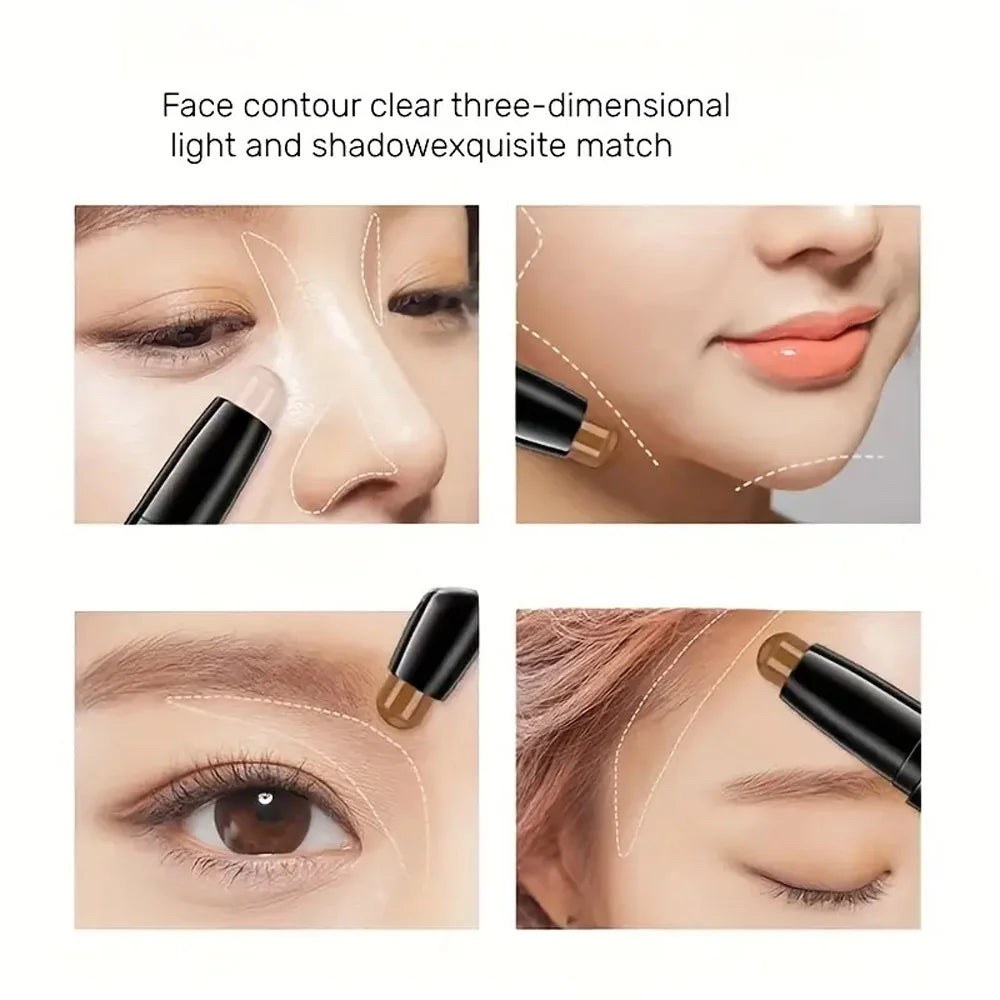 Dual-ended contour stick, facial foundation, concealer, long-lasting dark circles, correcting contour concealer, makeup