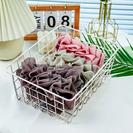 2-In-1 Bath Ball Towel Loofah With Drawstring Closure For Soap Soft Exfoliating Mesh Shower Sponge Body Skin Care Bathing Tools