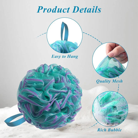 4-Pack Large 75g Loofah Bath Sponges Soft Shower Bags Men And Women's Loofah for Body Cleaning Exfoliating Brush