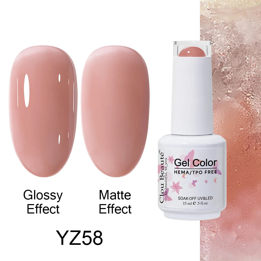 Clou Beaute Jelly Color UV Gel Manicure Summer Pink Nude Gel Nail Rainbow Nail Supplies For Professionals Semi-permanent Varnish