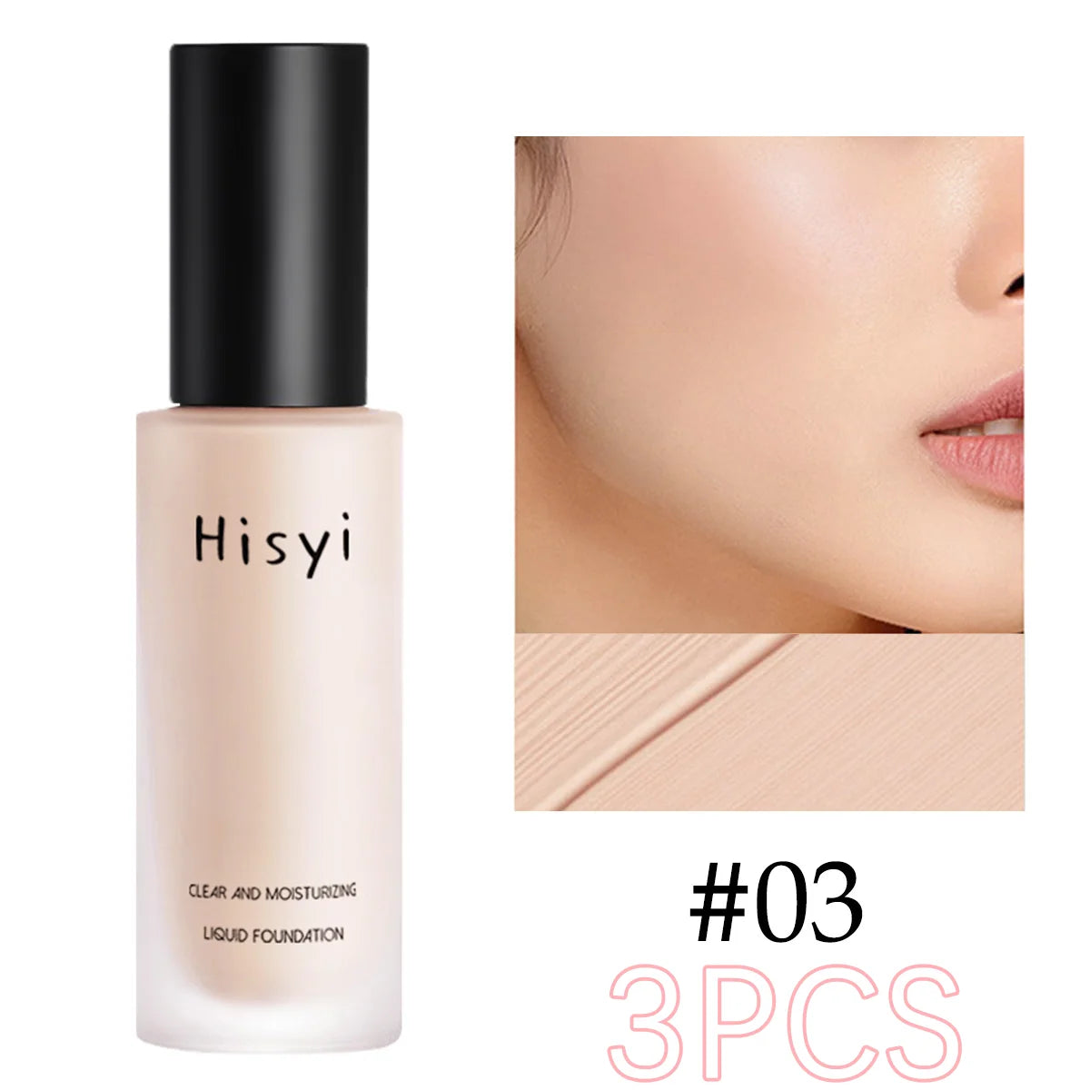 Liquid foundation naturally covers flaws without sticking powder, plain face cream, transparent foundation, conceals blemishes