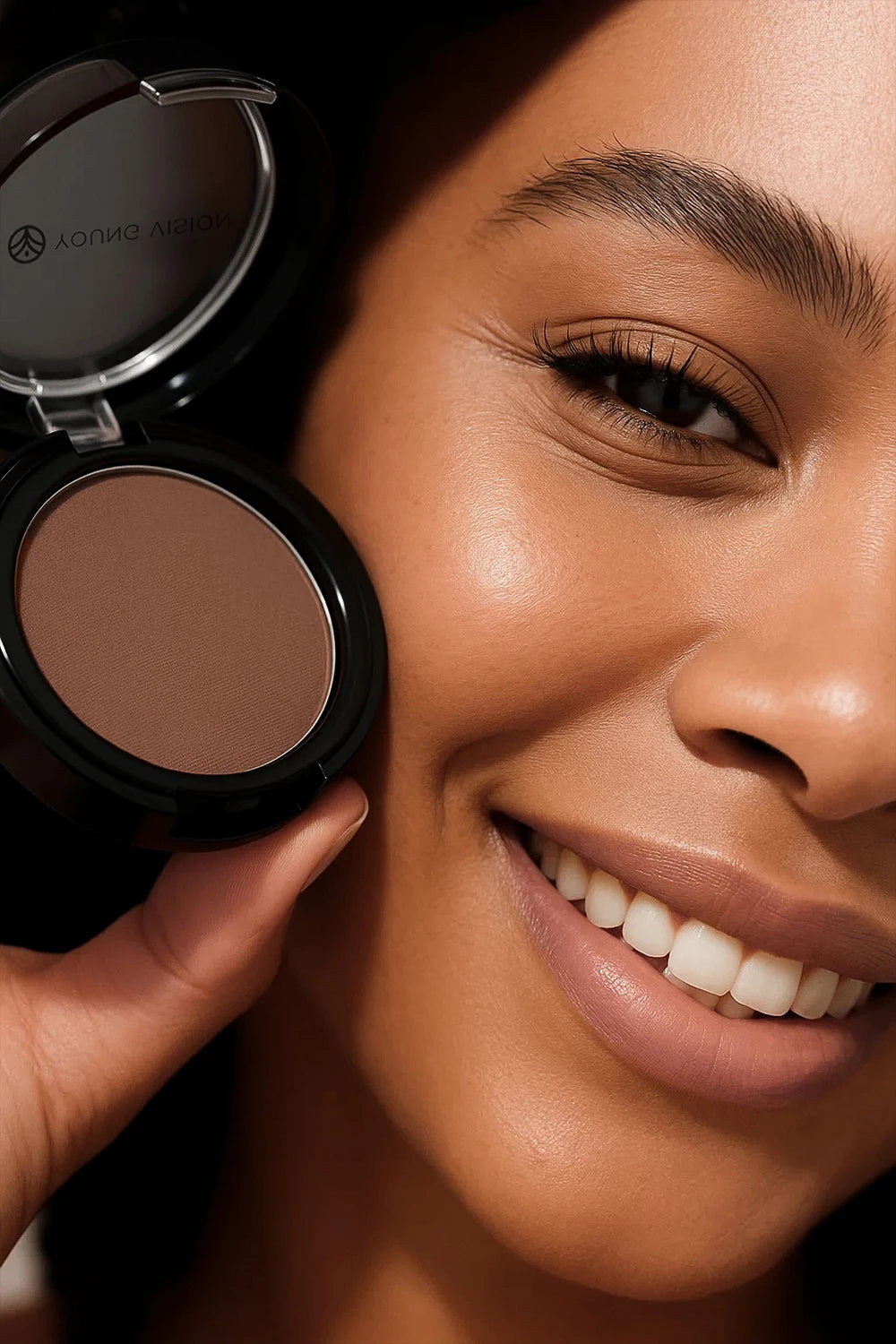 Professional matte contour powder tray creates a 3D facial contour, with long-lasting bronzing powder for setting makeup