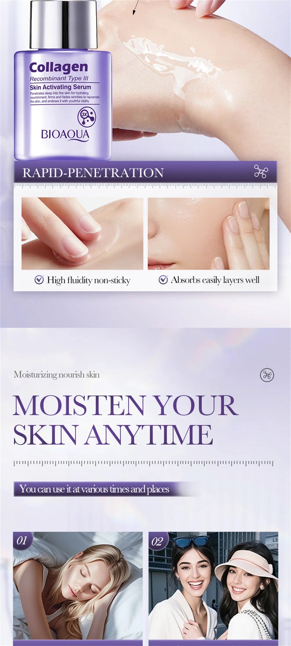 Instant Wrinkle Remover Face Serum Lifting Firming Fade Fine Lines Anti-aging Essence Whitening Brighten Nourish Skin Care