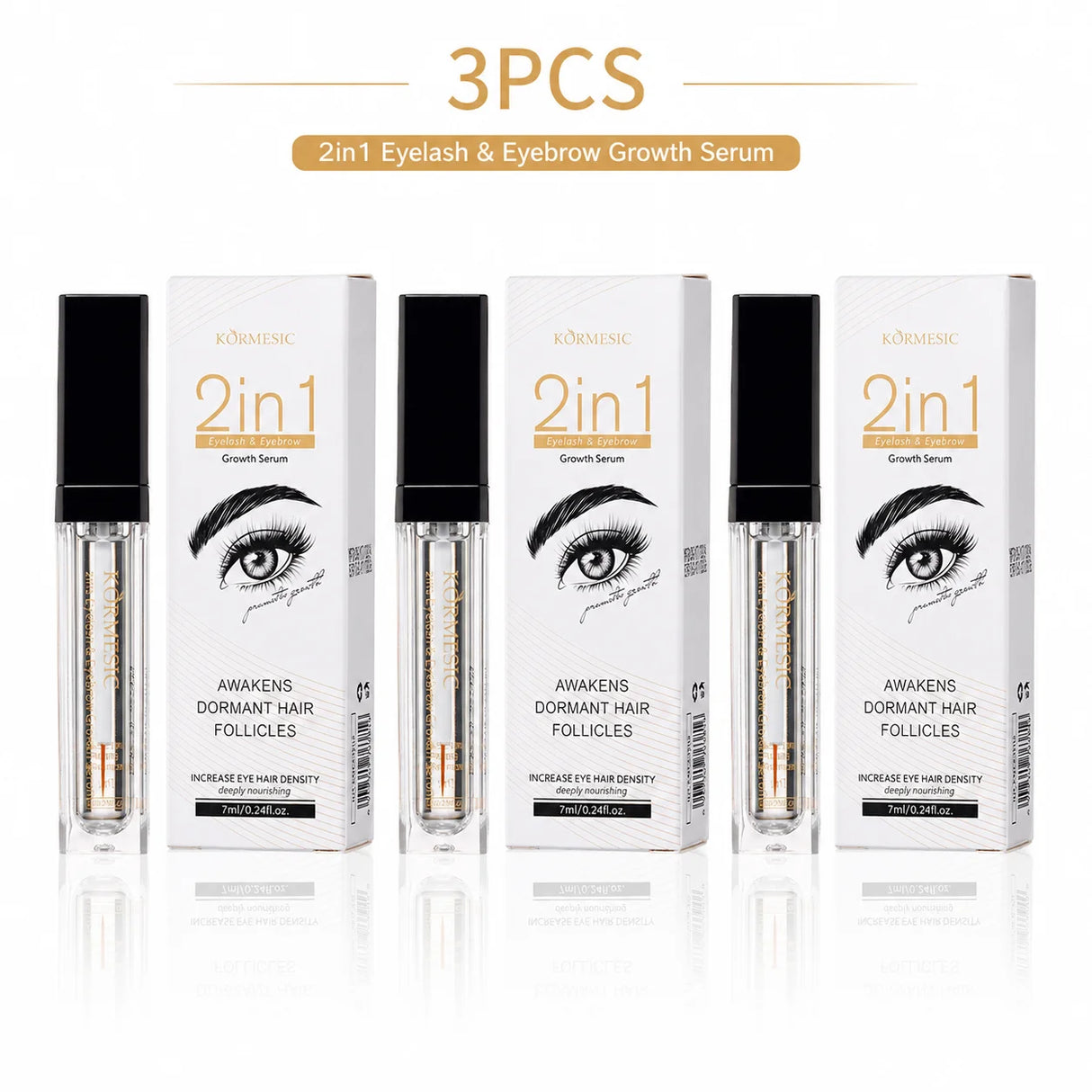 2 In 1 Eyelash Eyebrow Growth Serum Fast Lash & Brow Enhancer Fuller Looking Brows Longer Lashes Daily Care Formula Lash Booster