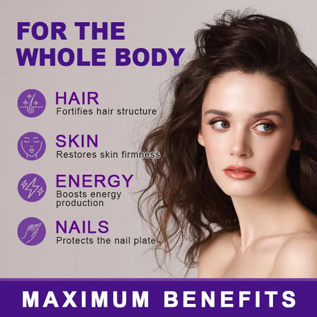 Free Sipping Biotin & Collagen Supplement Nails,Shiny Hair, Skin,Vegetarian Capsules Beauty Health
