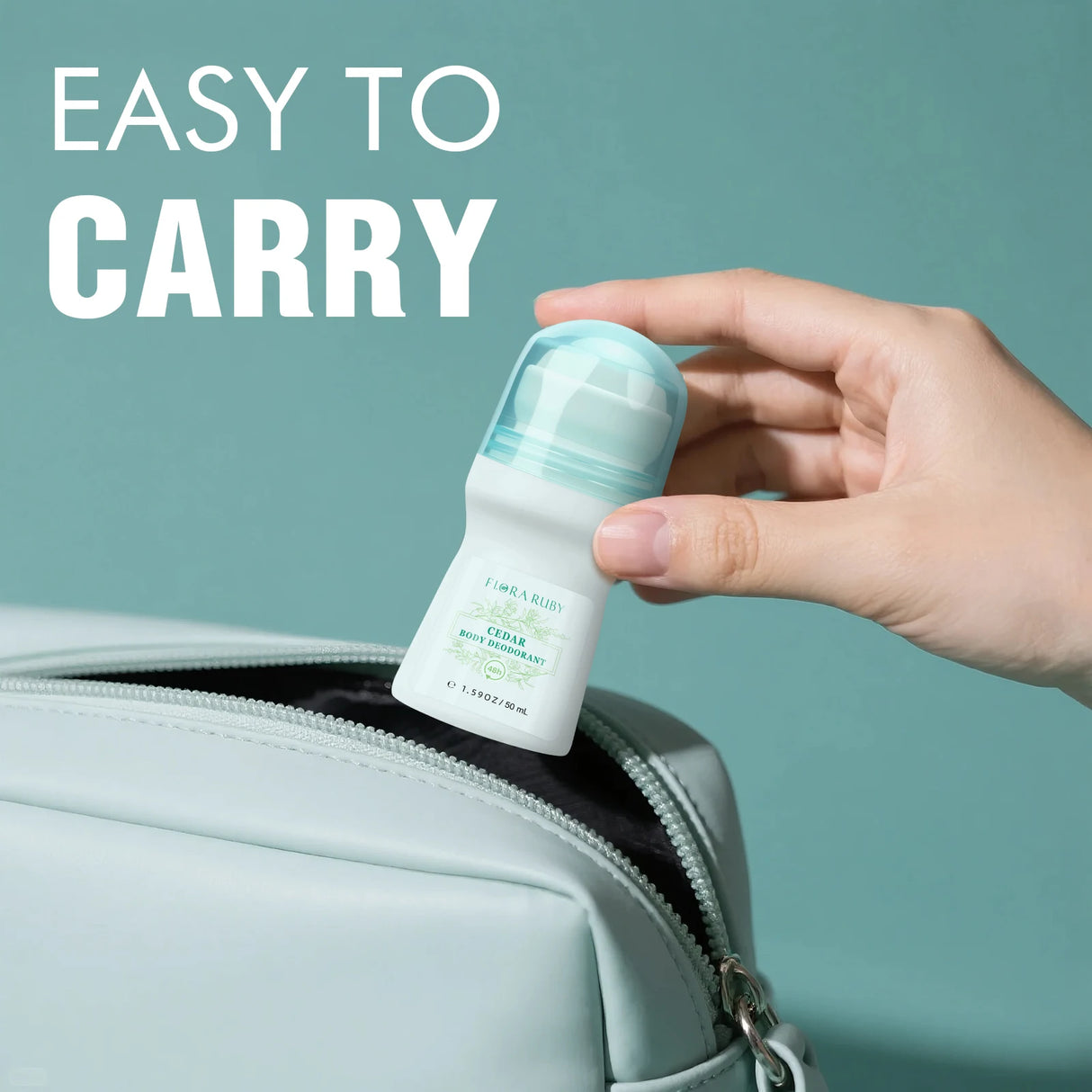 1 PC Flora Ruby Light Green Series Deodorant Roll On w omen's and men all-purpose Deodorant Roll Aluminum Free easy to carry a