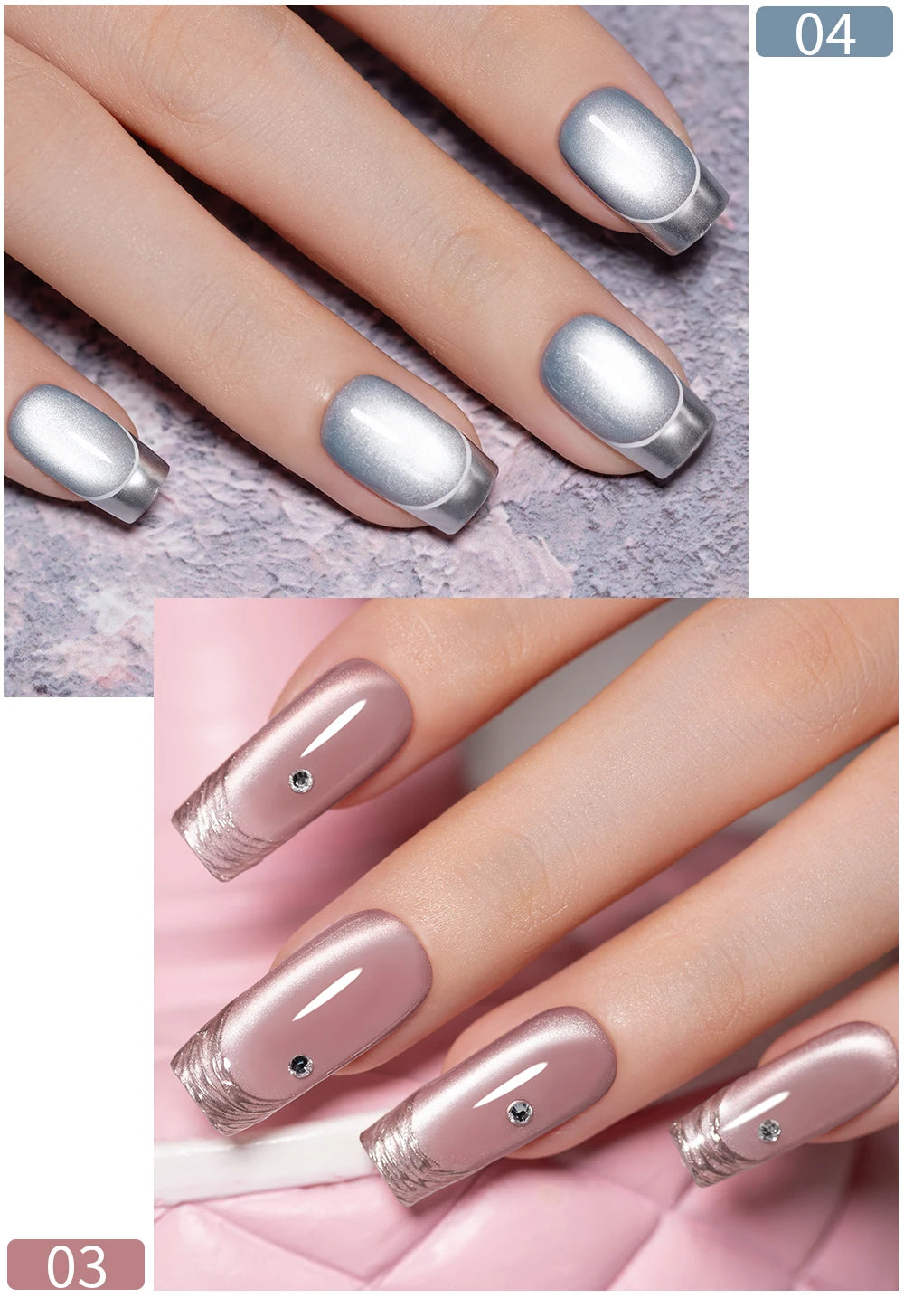 PUENTE 7.5ML Nude Shade Moonlight Cat Magnetic Gel Nail Polish Ultra-Bright Cat Eye Soak Off UV Semi-Permanent Varnish Manicure