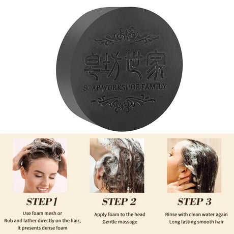 Hair Shampoo Soap Polygonum Multiflorum Black Soap Hair Care Nourishing Anti Dandruff Essential Oil Soap Moisturizing