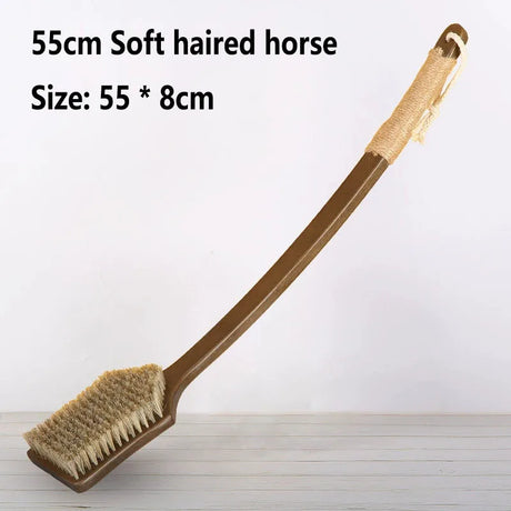 55cm/45cm Back Scrubber for Shower with Curved Long Handle,Wet&Dry Brushing Body Brush,Back Scrubber Bath Tool for Men & Women