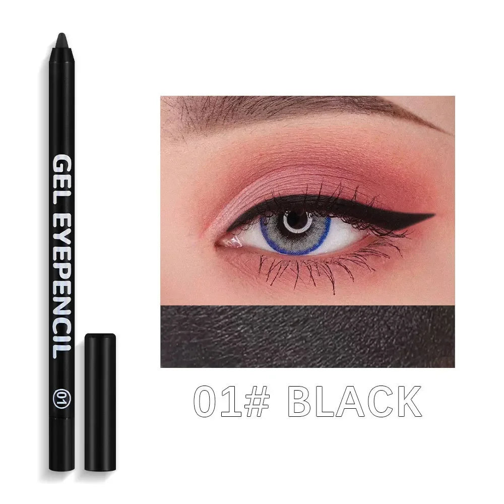 12 Colors Shine Pearlescent Eyeliner Pencil Waterproof Lasting Matte White Black Brown Smooth and Easy To Color Eyeliner Gel Pen