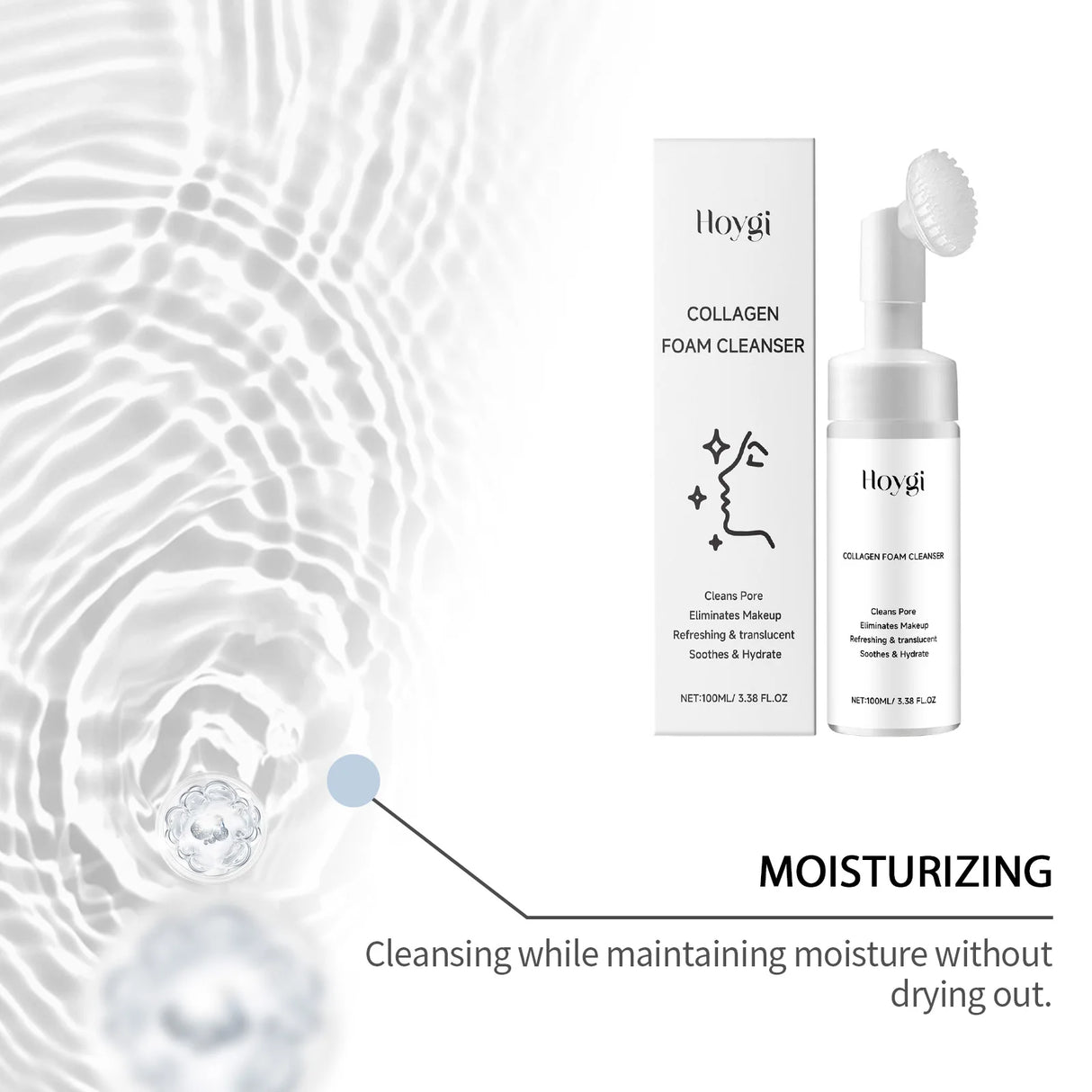 Collagen Facial Cleanser Mousse Deep Cleansing Skincare Controls Oil Moisturizing Firming Face Wash Foam Cleanser Skin Care