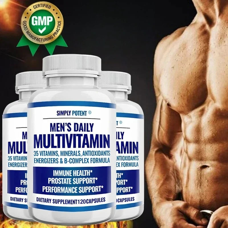 Daily Multivitamin for Men, for Prostate Energy Concentration Metabolism Immunity Vitamins: A C D E (B1 B2 B3 B5 B6 B7 B9 B12)