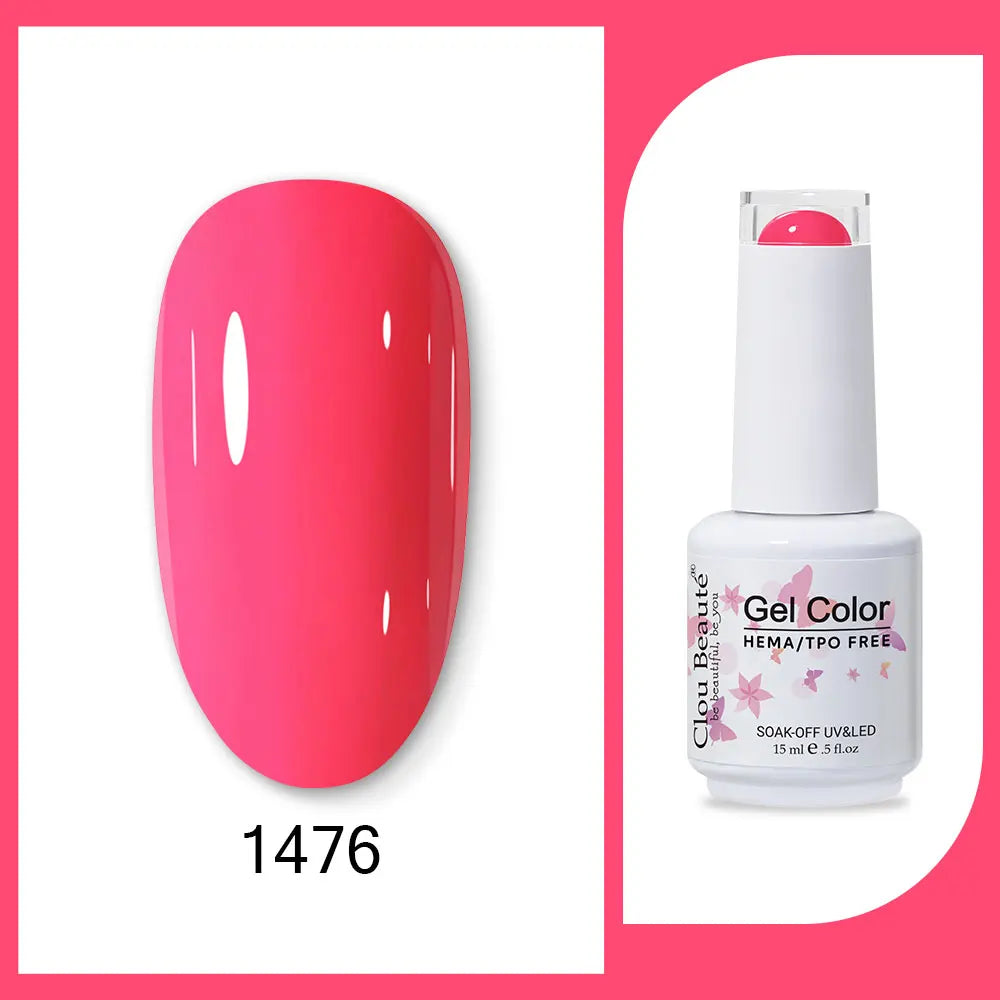 Clou Beaute Gel Color Hema TPO Free 15ml Gel Nail Varnish Soak Off UV Gel Polish Nail Art Manicure Lacquer Nail Art Jelly Gel