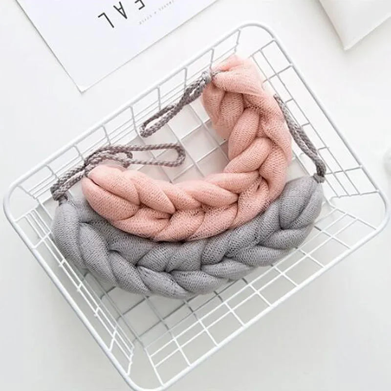 Flower Mesh Shoulder Scrubber Long Sponge Body Back Bath Sponge Shower Exfoliate Strap Shower Body Wash Brush Health Cleaning