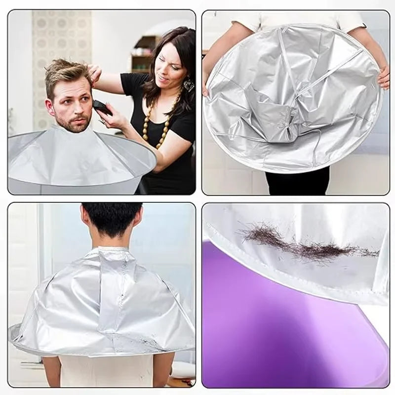 Reusable Hair Cutting Cape Umbrella Waterproof Barber Cloak for Haircut Coloring Hair Clippings Catcher
