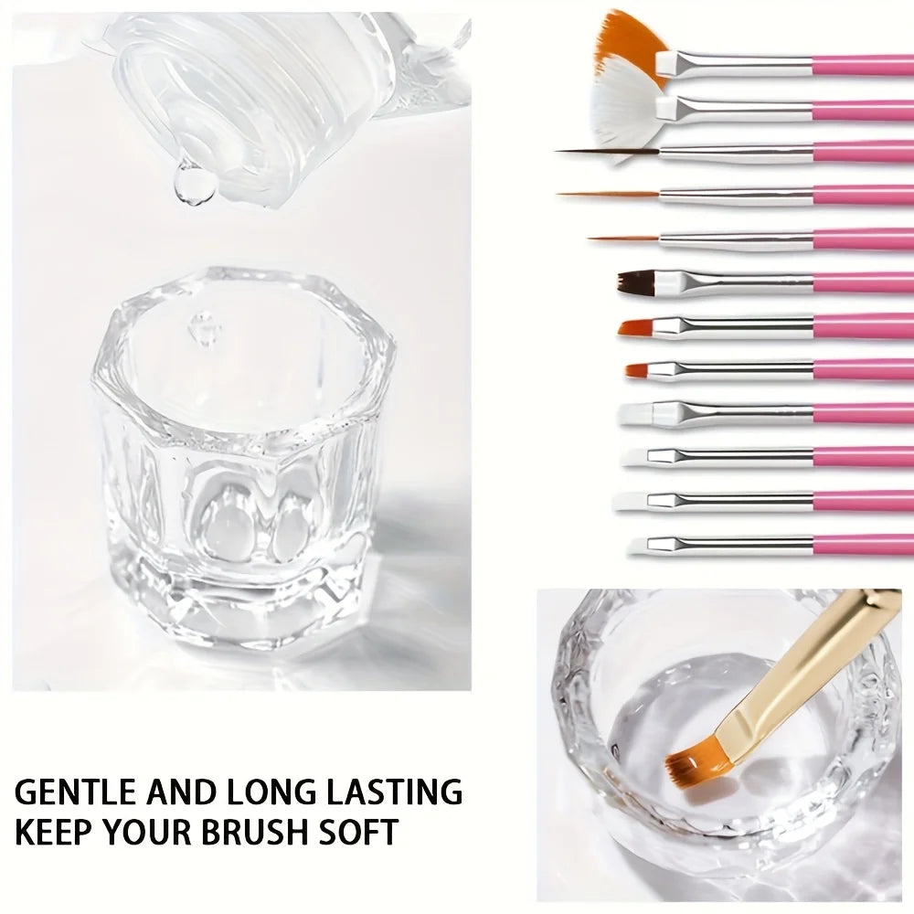 NOCIS 75ml Acrylic Nail Brush Cleaner Acrylic Brush Cleaner Liquid, Nail Gel Brush Cleaner Nail Artist Acrylic Brush Cleaner
