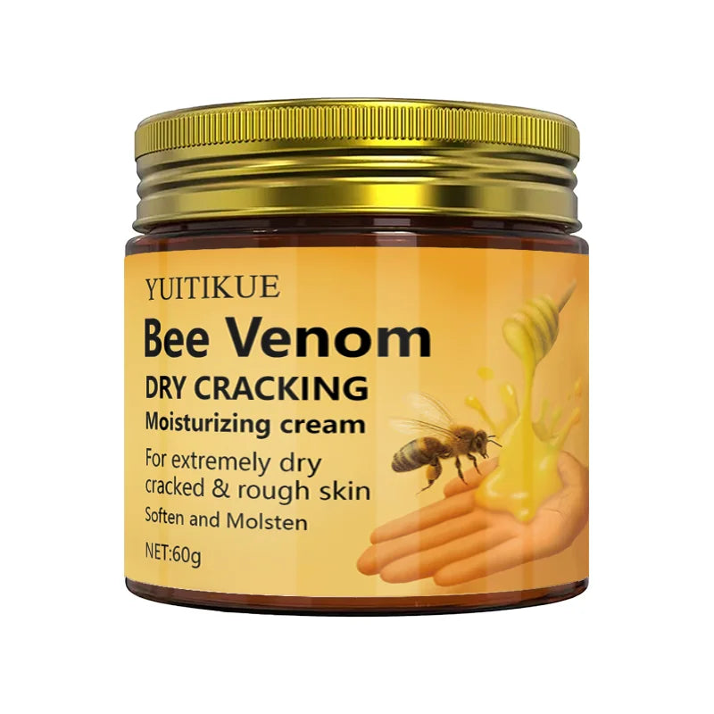 YUITIKUE Bee Venom Moisturizing Cream 60g - For Extremely Dry & Cracked Skin, Repairs Hands, Feet, Elbows & Knees, SPA-like Care