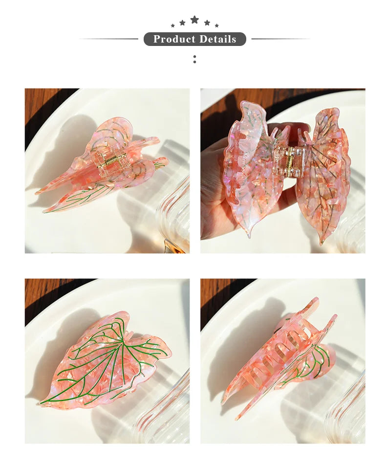 2025 NEW Original Plant Series Leaves Hair Claw Acetate Claw Clips Summer Trendy Hair Clips INS Hair Accessories for Women Girls